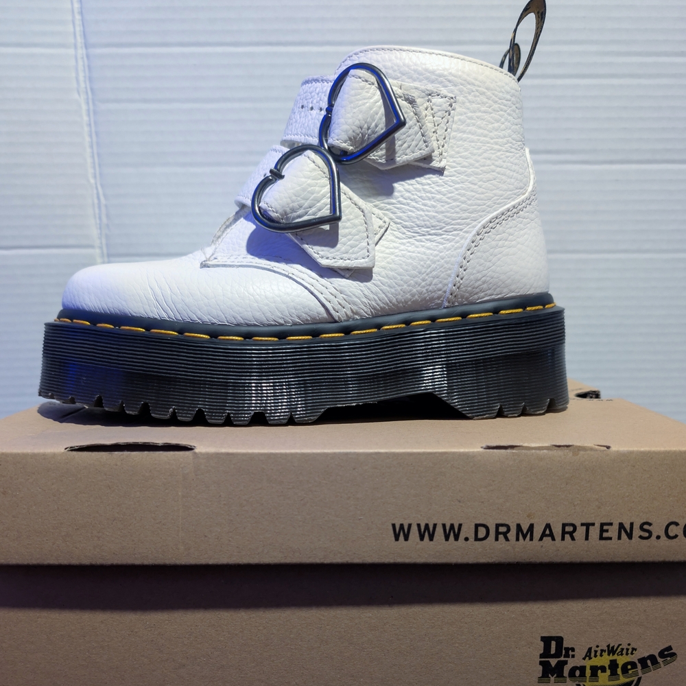 Dr. Martens White Platform Boots